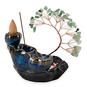 Livmore Green Aventurine Tree with Ceramic Base