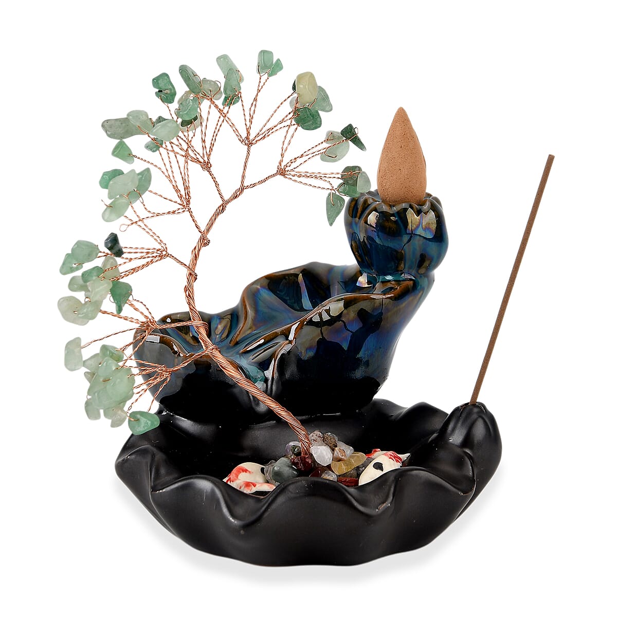 Livmore Green Aventurine Tree with Ceramic Base image number 4