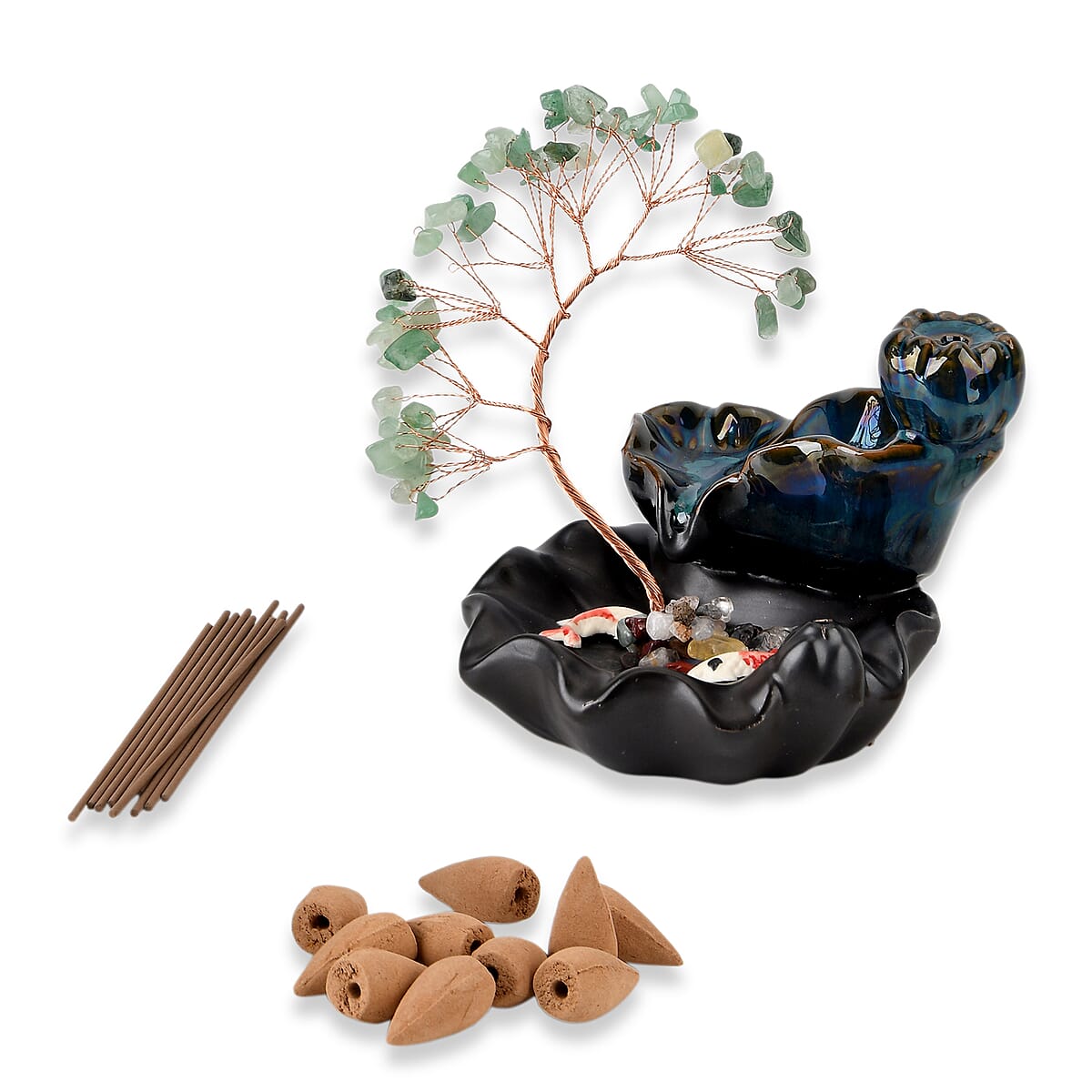 Livmore Green Aventurine Tree with Ceramic Base image number 6