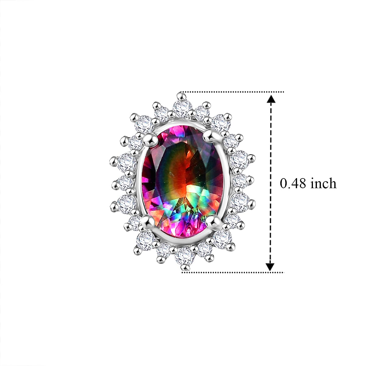 D'Joy Nebula Quartz Doublet and White Zircon 2.85 ctw Earrings in Platinum Over Sterling Silver