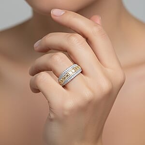 Princess Cut Natural Yellow and White Diamond VS Ring in 14K Yellow Gold 3.00 ctw (Size 7.0)