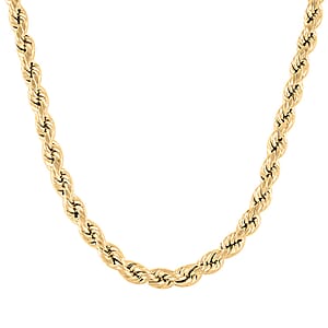 Doorbuster 6mm Rope Chain Necklace in 10K Yellow Gold 28 Inches 23.20 Grams