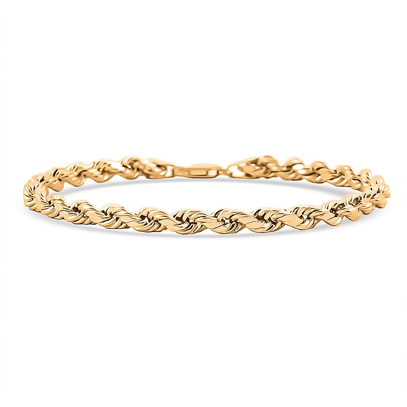 10K Yellow Gold 5mm Rope Chain Bracelet (8.00 In) 3.5 Grams