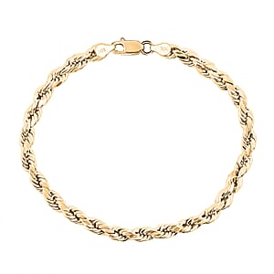 10K Yellow Gold 5mm Rope Chain Bracelet (8.00 In) 3.5 Grams