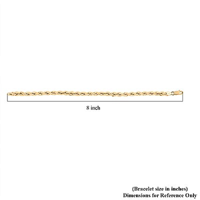 10K Yellow Gold 5mm Rope Chain Bracelet (8.00 In) 3.5 Grams