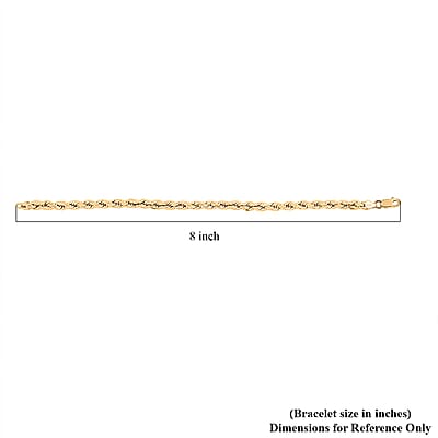 10K Yellow Gold 5mm Rope Chain Bracelet (8.00 In) 3.5 Grams