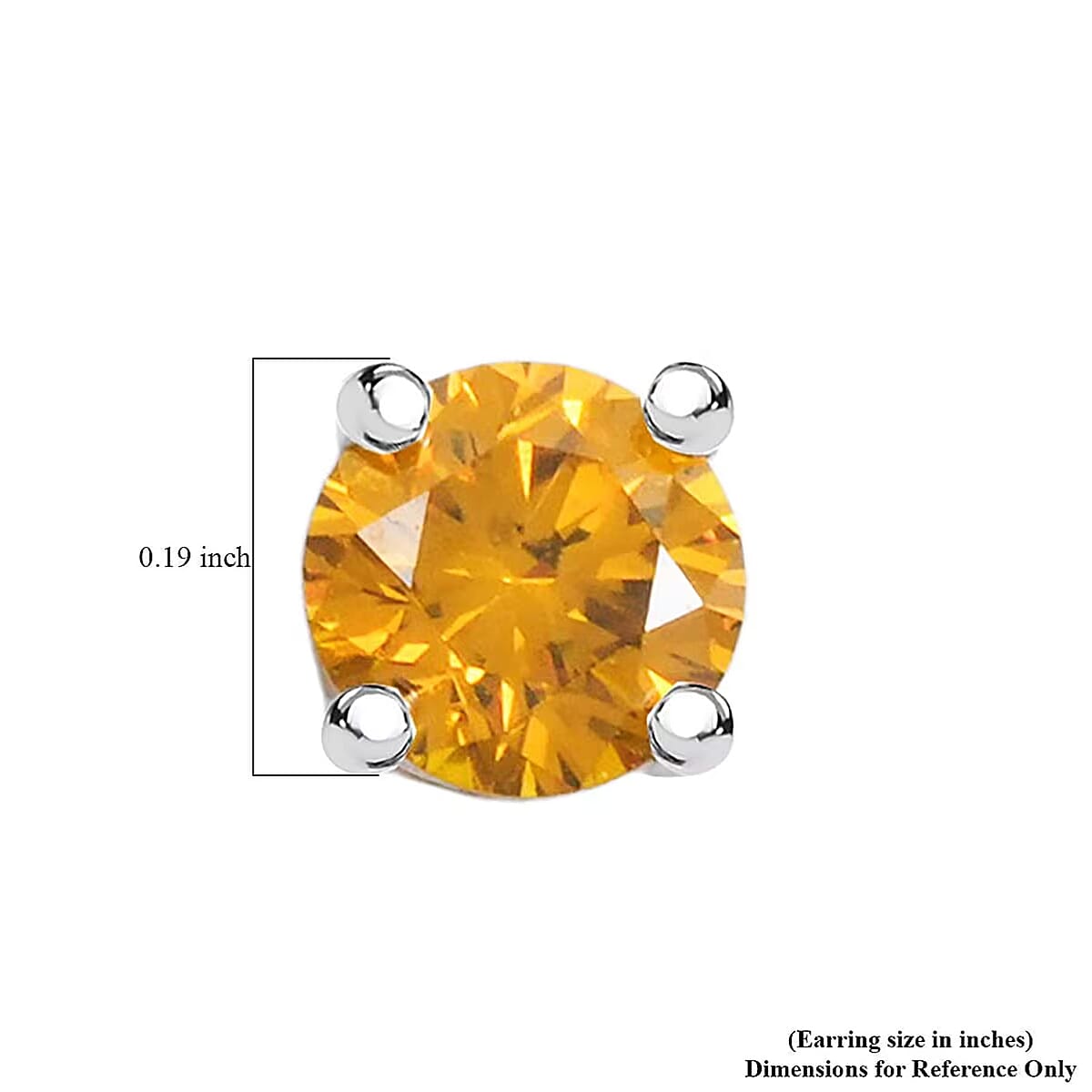 Luxuriant Lab Grown Yellow Diamond (IR) VS 0.25 ctw Stud Earrings in 14K White Gold  image number 6