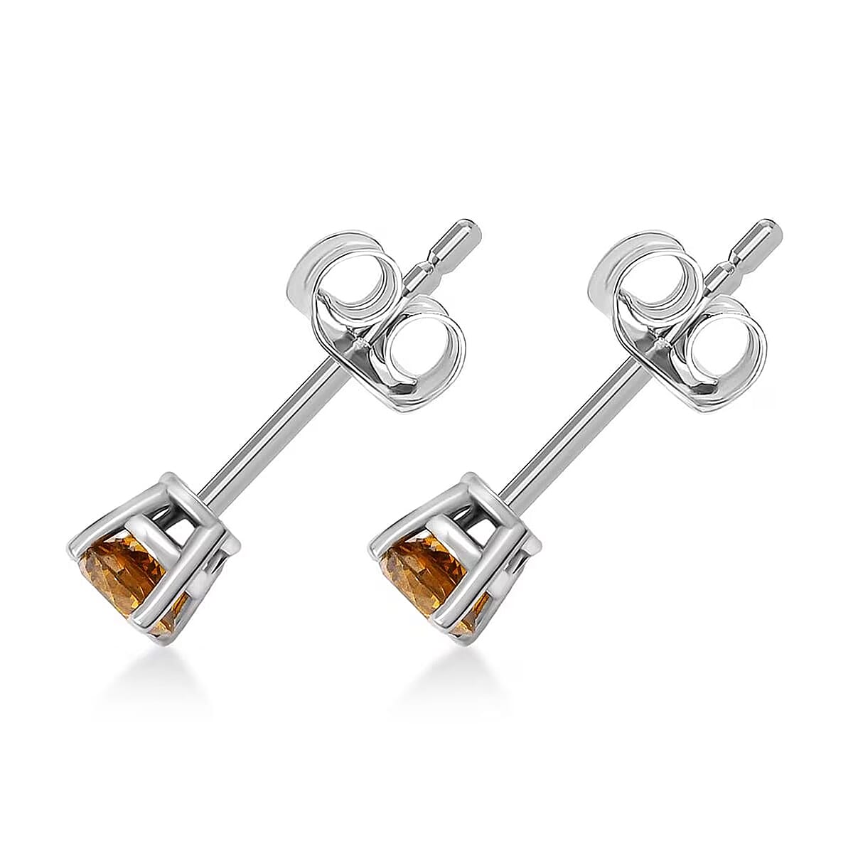 Luxuriant Lab Grown Yellow Diamond (IR) VS 0.25 ctw Stud Earrings in 14K White Gold  image number 7