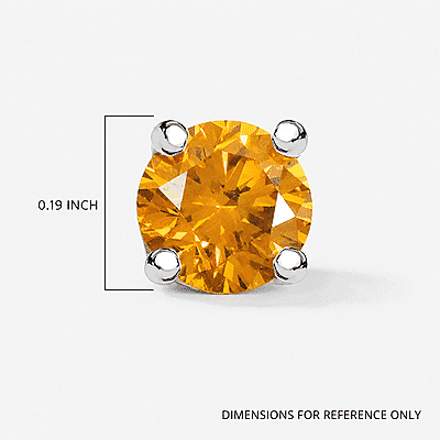 Luxuriant Lab Grown Yellow Diamond Stud Earrings in 14K White Gold 0.25 ctw (VS)