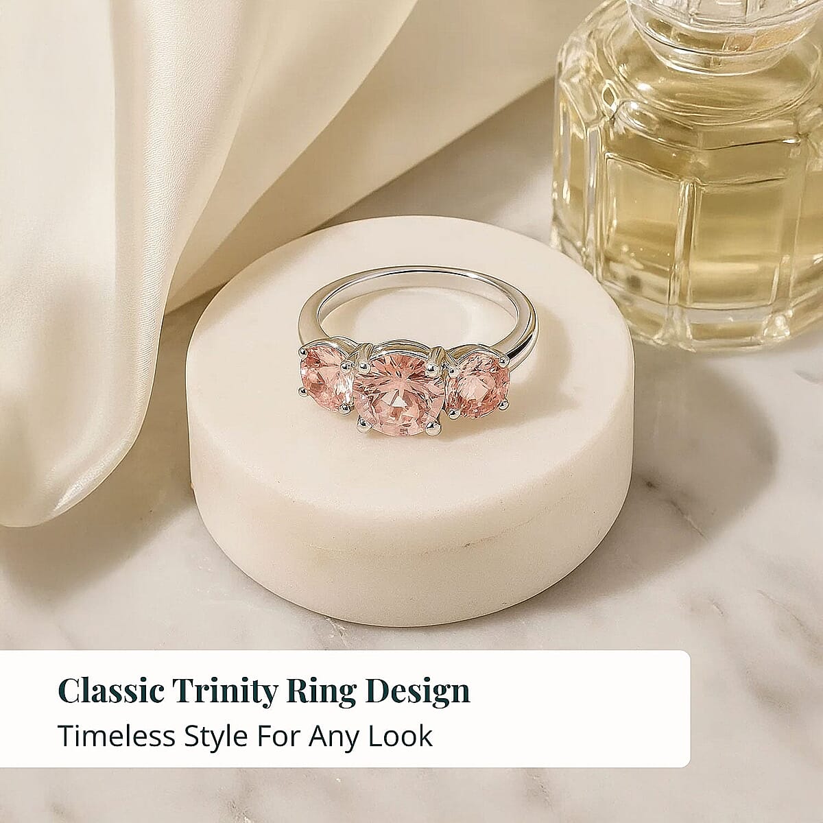 Luxuriant Lab Grown Pink Diamond (VS1) Trinity Ring in 14K White Gold 2.00 ctw (Size 5.5) image number 5