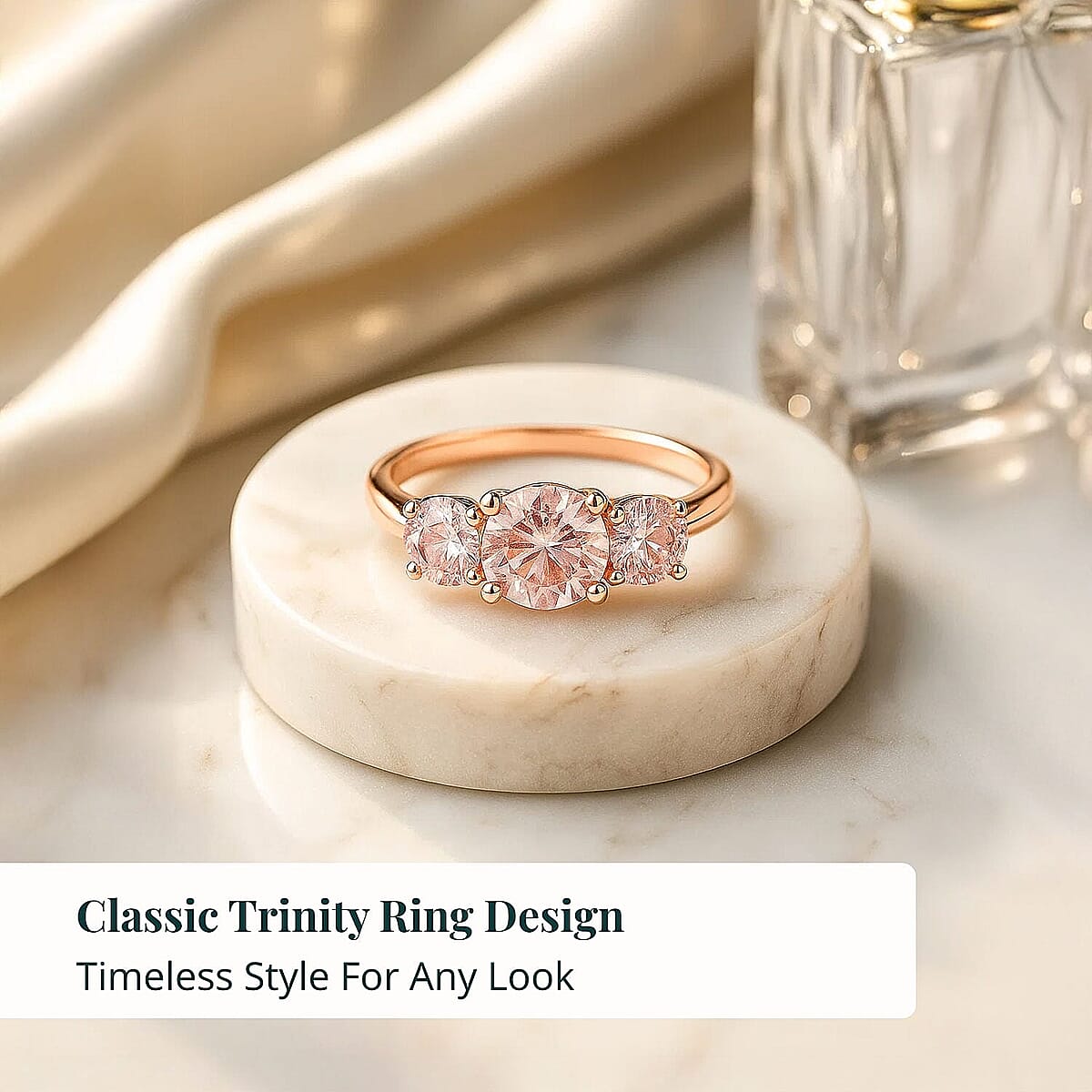 Luxuriant Lab Grown Pink Diamond Trinity Ring in 14K Rose Gold 2.00 ctw (Size 10.0) image number 5