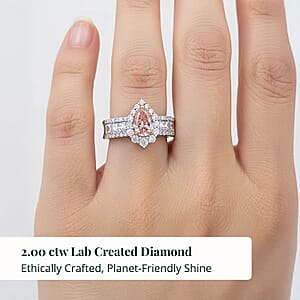 Luxuriant Lab Grown Pink and White Diamond (VS1) Ring in 14K White and Rose Gold 2.25 ctw (Size 10.0)