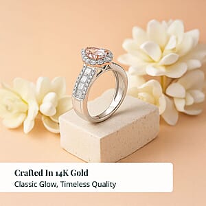 Luxuriant Lab Grown Pink and White Diamond (VS1) Ring in 14K White and Rose Gold 2.25 ctw (Size 10.0)