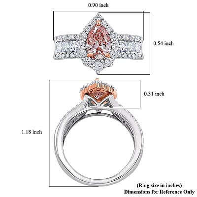 Luxuriant Lab Grown Pink and White Diamond (VS1) Ring in 14K White and Rose Gold 2.25 ctw (Size 10.0)