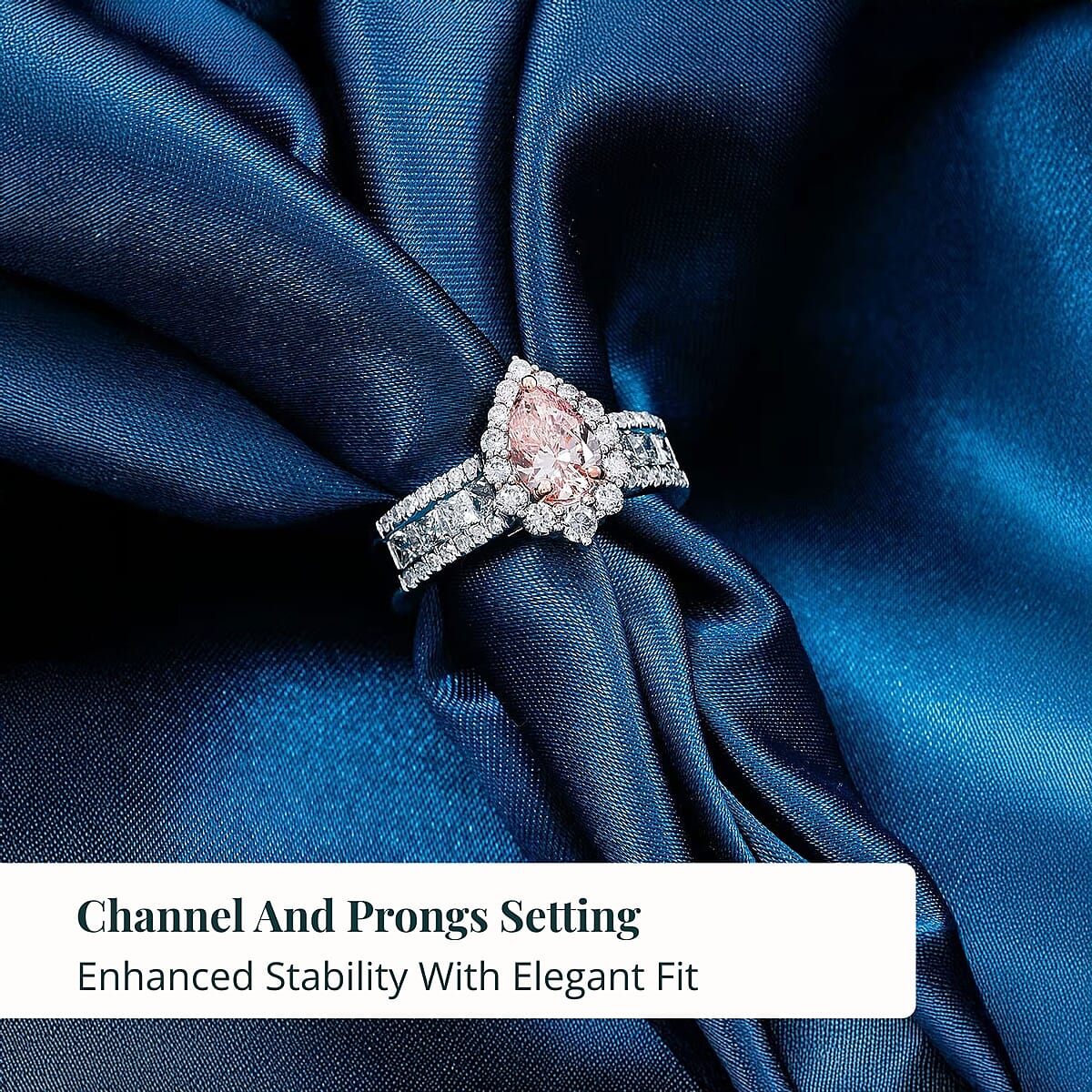 Luxuriant Lab Grown Pink Diamond, White Diamond Ring in 14K White and Rose Gold 2.25 ctw (Size 7.0) image number 4