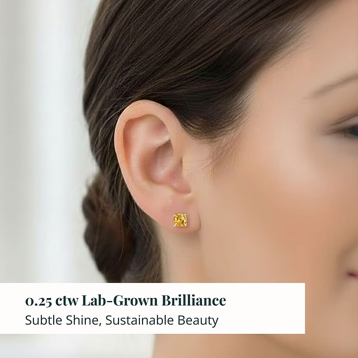 Luxuriant Lab Grown Yellow Diamond (IR) VS 0.25 ctw Stud Earrings in 14K Yellow Gold  image number 1