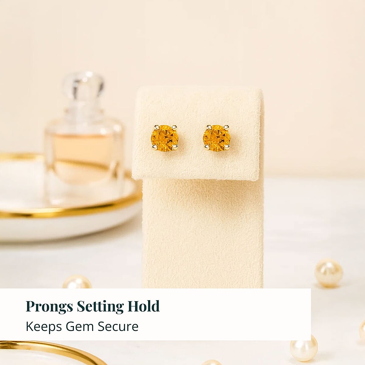 Luxuriant Lab Grown Yellow Diamond (IR) VS 0.25 ctw Stud Earrings in 14K Yellow Gold  image number 4