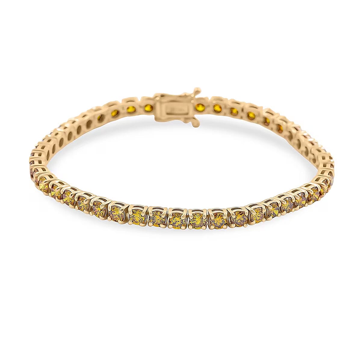 Luxuriant Lab Grown Yellow Diamond (IR) (VS) 8.00 ctw Bracelet in 14K Yellow Gold (7.25 In) 12.15 Grams image number 0