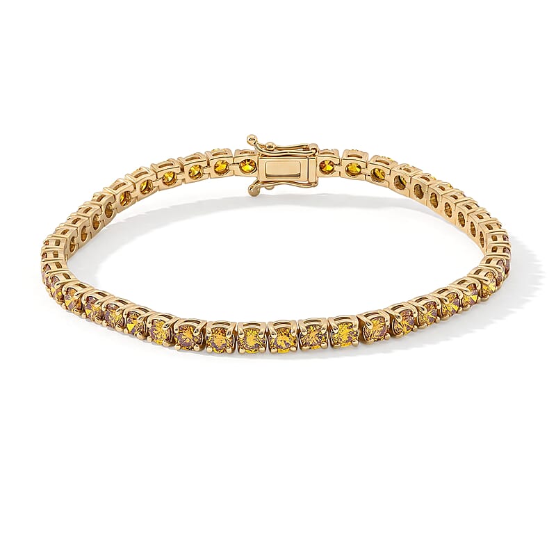 Luxuriant Lab Grown Yellow Diamond (IR) (VS) 8.00 ctw Bracelet in 14K Yellow Gold (7.25 In) 12.15 Grams