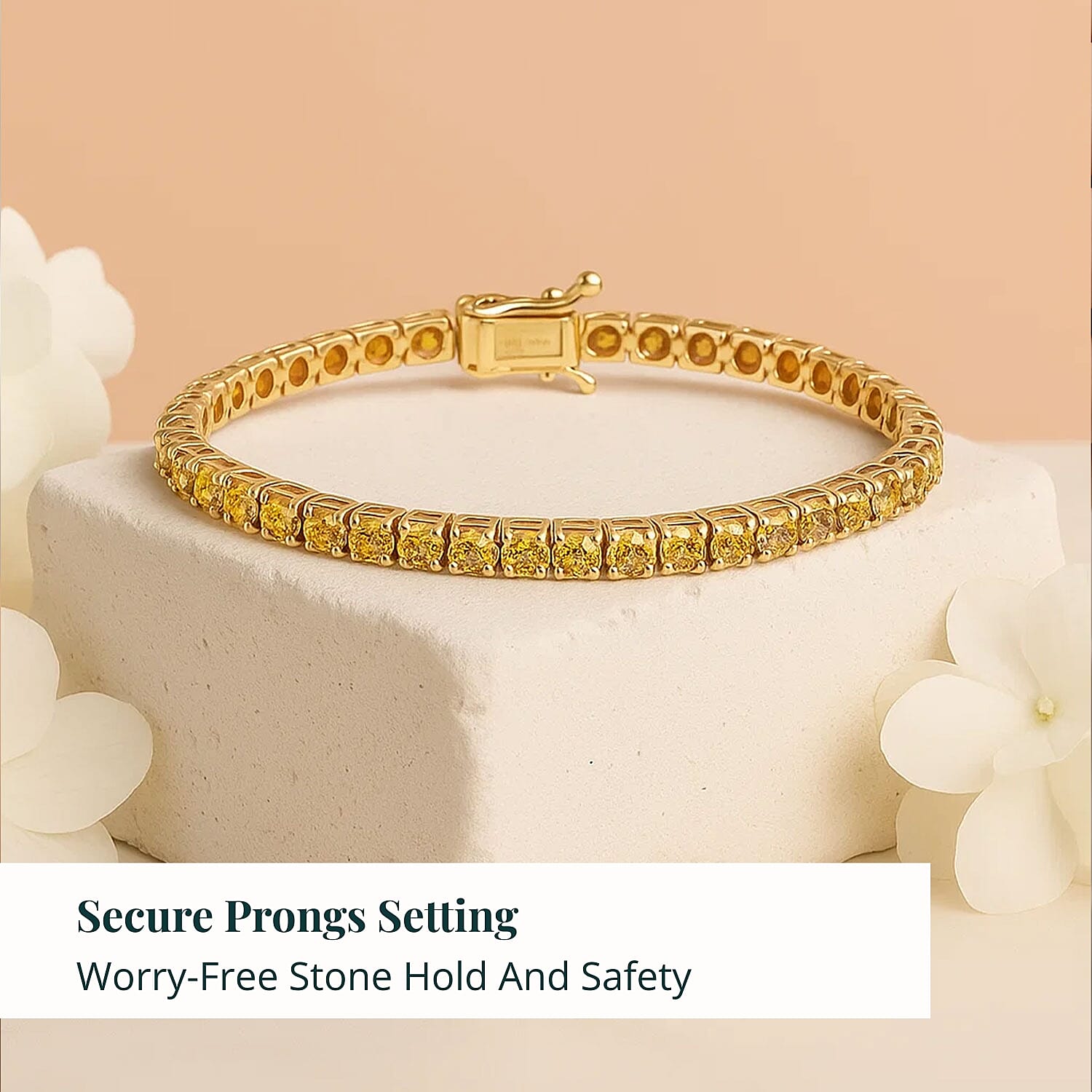 Luxuriant Lab Grown Yellow Diamond (IR) (VS) 8.00 ctw Bracelet in 14K Yellow Gold (7.25 In) 12.15 Grams