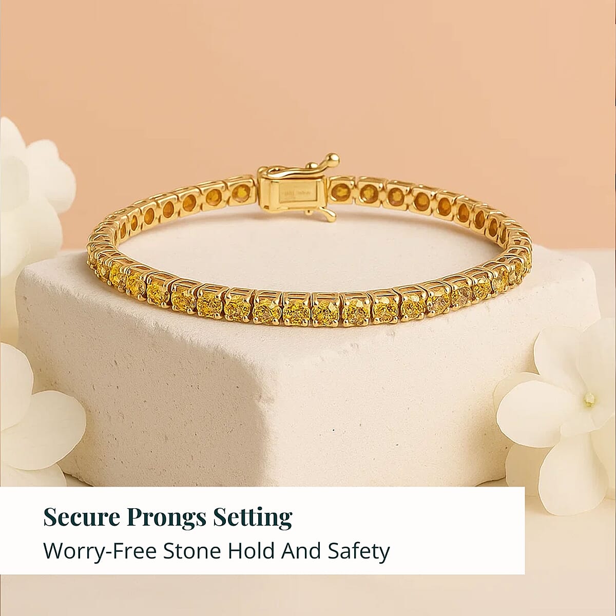 Luxuriant Lab Grown Yellow Diamond (IR) (VS) 8.00 ctw Bracelet in 14K Yellow Gold (7.25 In) 12.15 Grams image number 4