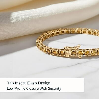 Luxuriant Lab Grown Yellow Diamond (IR) (VS) 8.00 ctw Bracelet in 14K Yellow Gold (7.25 In) 12.15 Grams