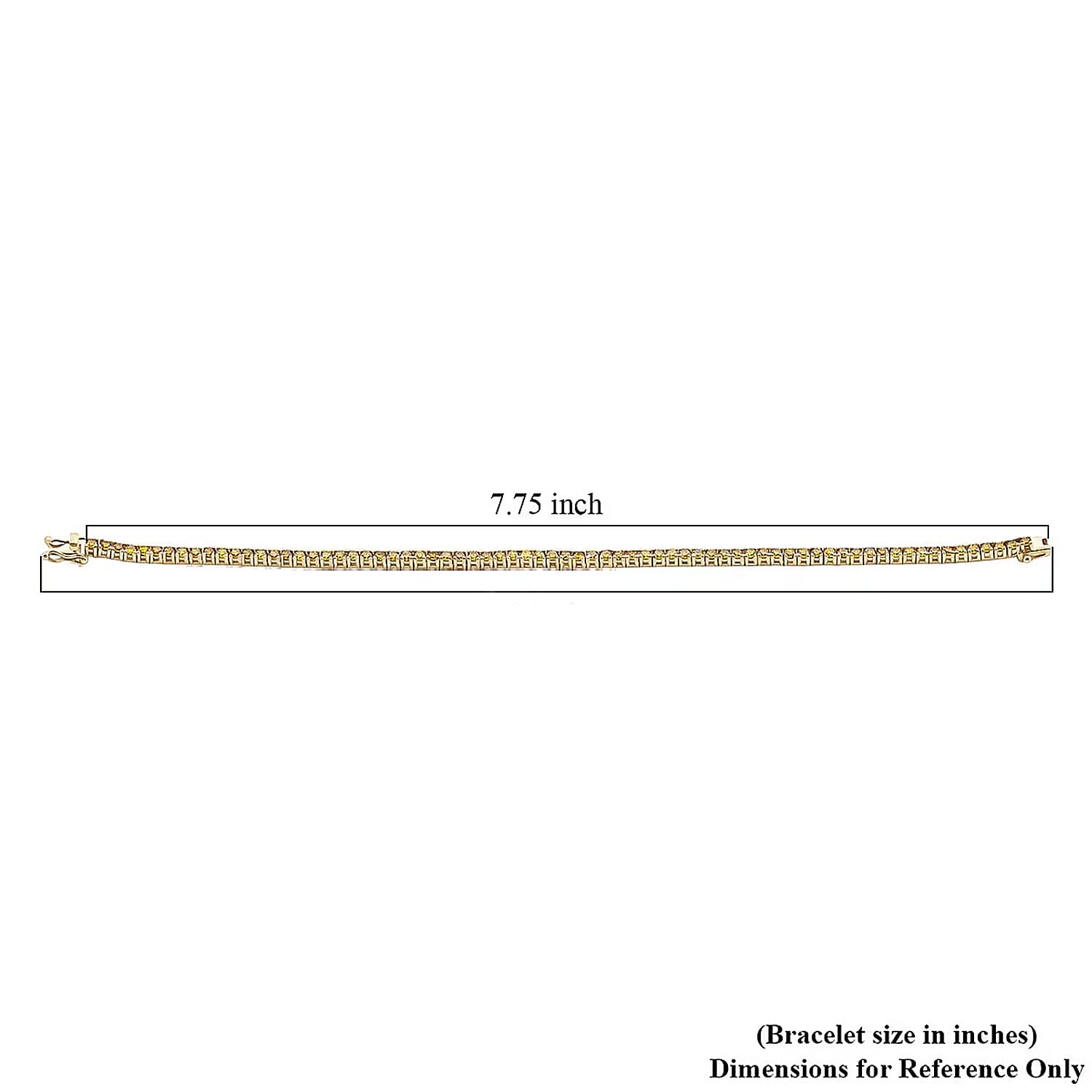 Luxuriant Lab Grown Yellow Diamond (IR) (VS) 8.00 ctw Bracelet in 14K Yellow Gold (7.25 In) 12.15 Grams
