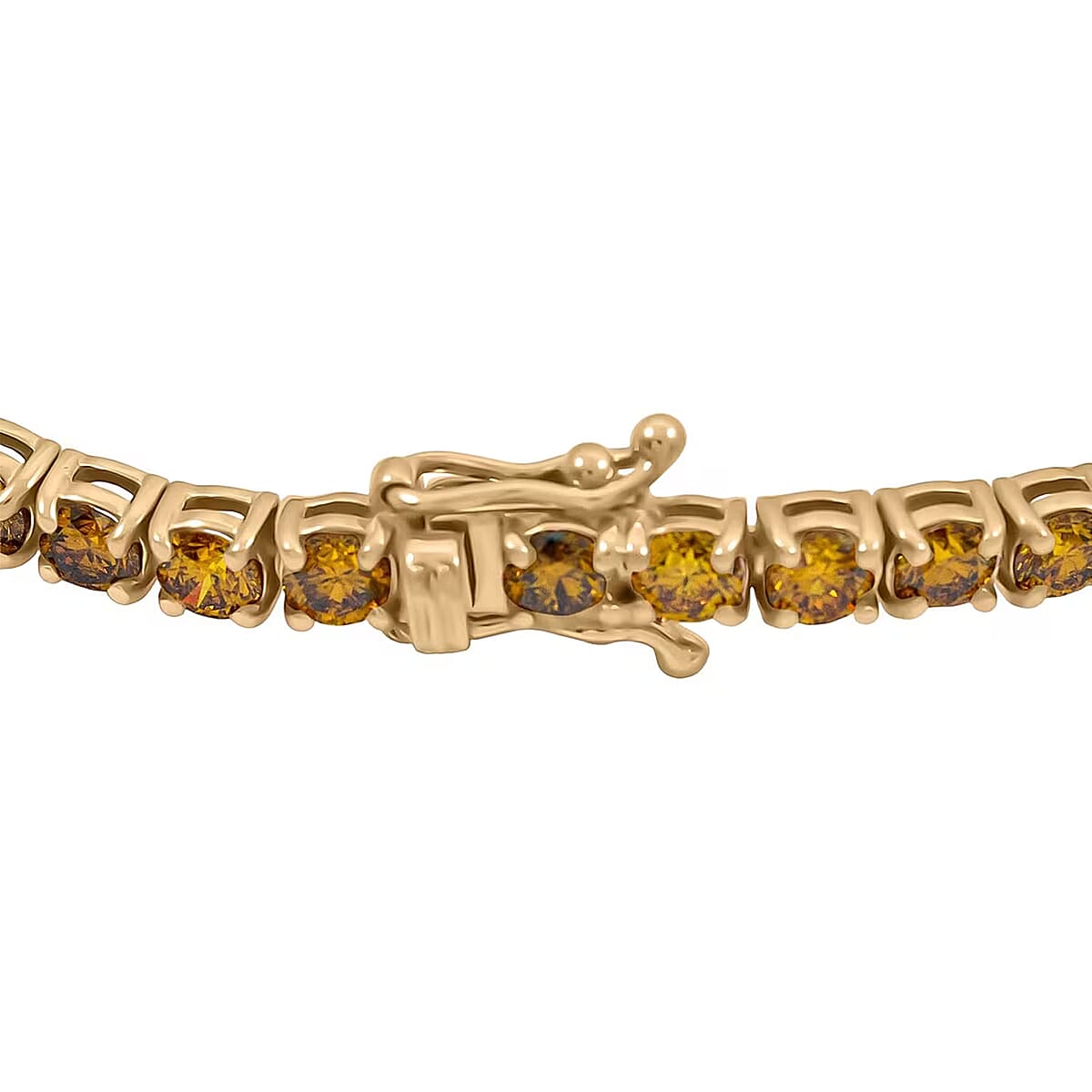 Luxuriant Lab Grown Yellow Diamond (IR) (VS) 8.00 ctw Bracelet in 14K Yellow Gold (7.25 In) 12.15 Grams image number 7