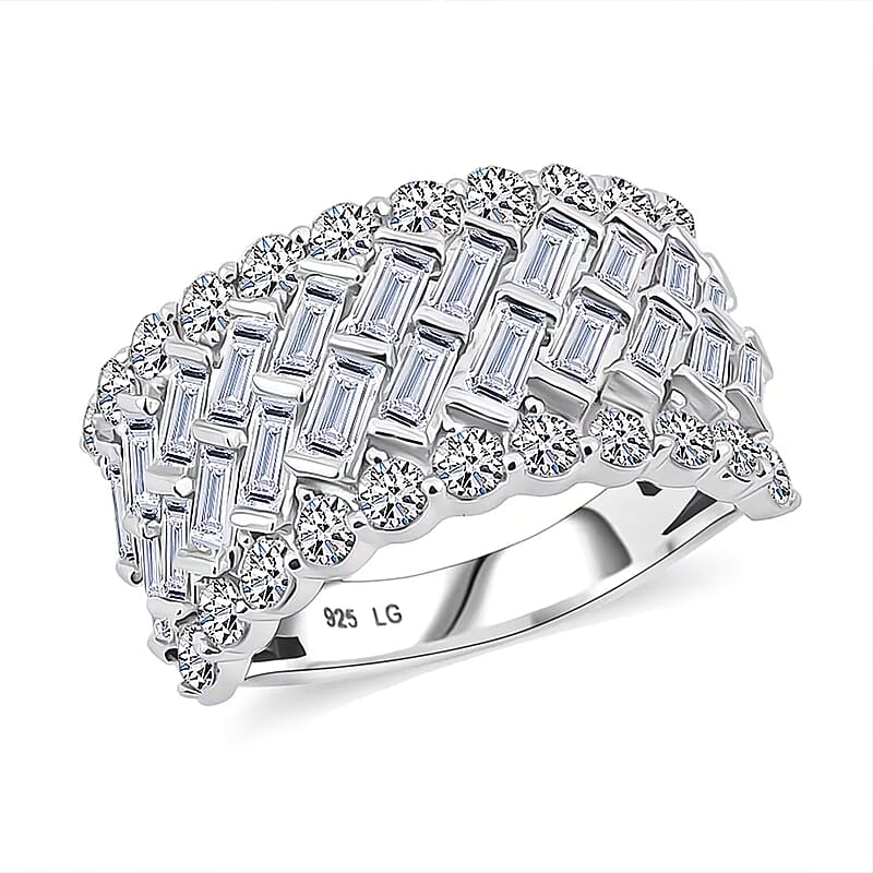 Luxuriant Lab Grown Diamond (G-H, SI) Ring in Sterling Silver 3.70 ctw (Size 5.0)