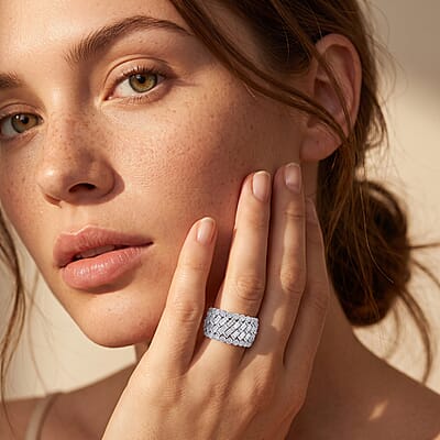 Luxuriant Lab Grown Diamond (G-H, SI) Ring in Sterling Silver 3.70 ctw (Size 5.0)