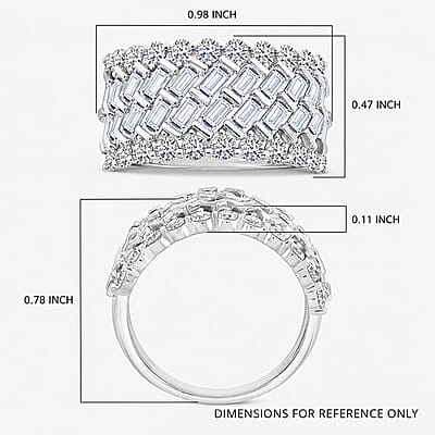 Luxuriant Lab Grown Diamond (G-H, SI) Ring in Sterling Silver 3.70 ctw (Size 5.0)