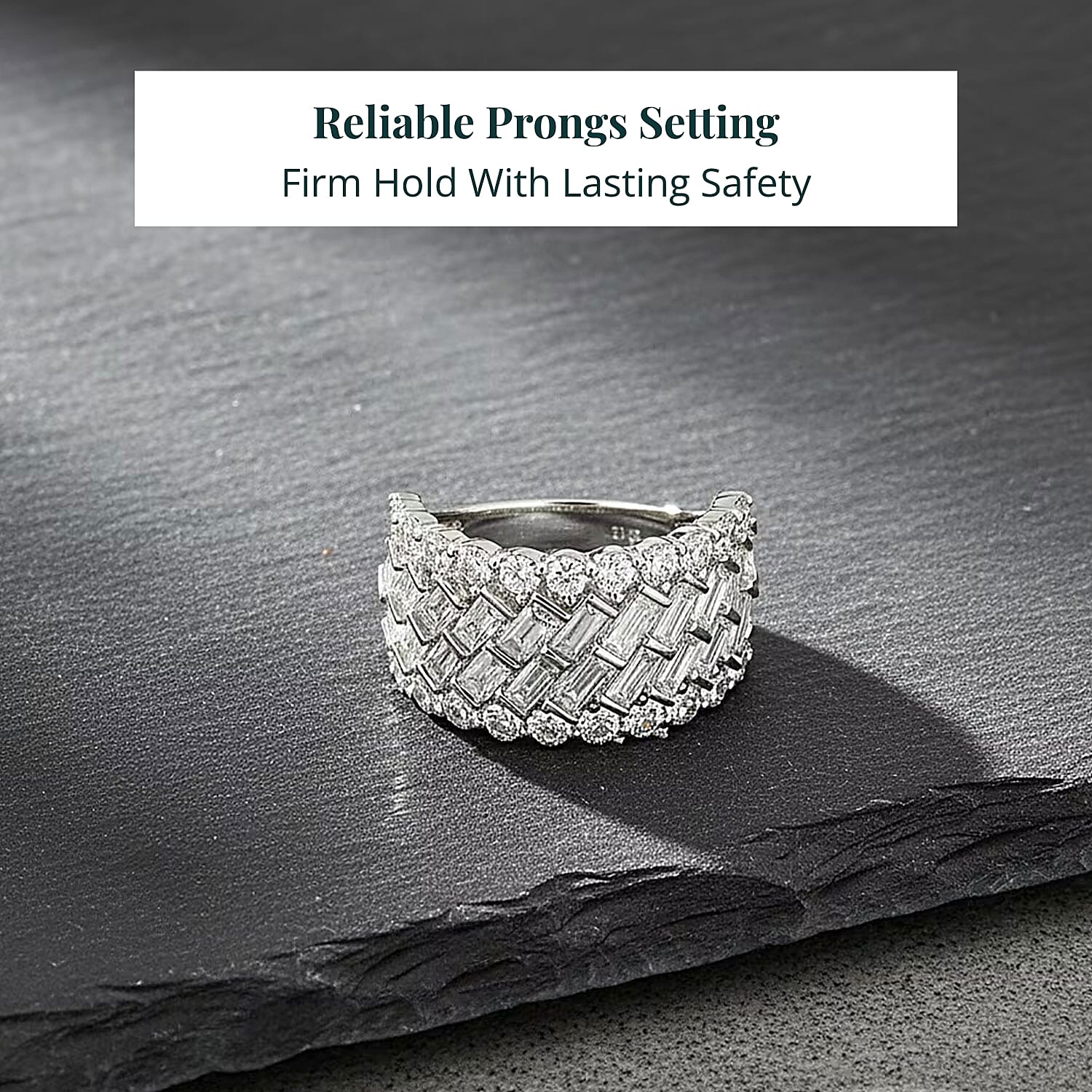 Luxuriant Lab Grown Diamond (G-H, SI) Ring in Sterling Silver 3.70 ctw (Size 6.0)