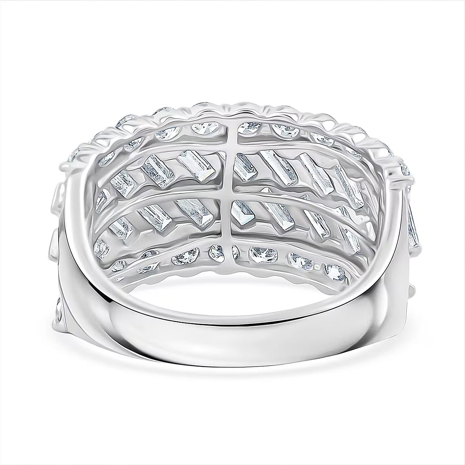 Luxuriant Lab Grown Diamond (G-H, SI) Ring in Sterling Silver 3.70 ctw (Size 6.0)