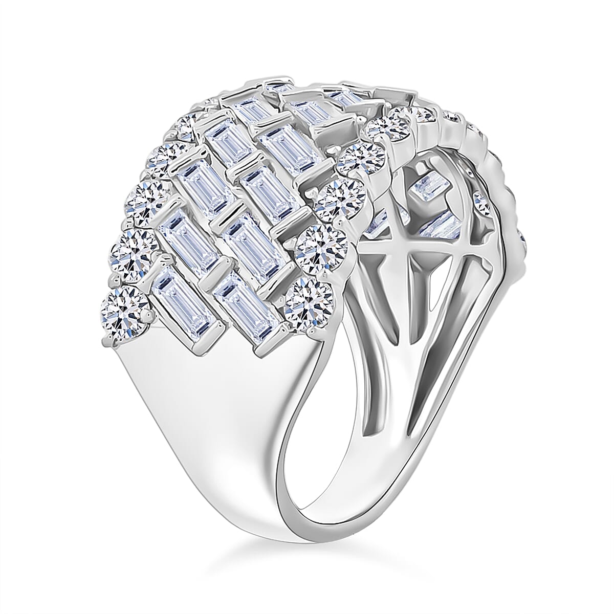 Luxuriant Lab Grown Diamond G-H SI 3.70 ctw Ring in Sterling Silver (Size 7.0) image number 3