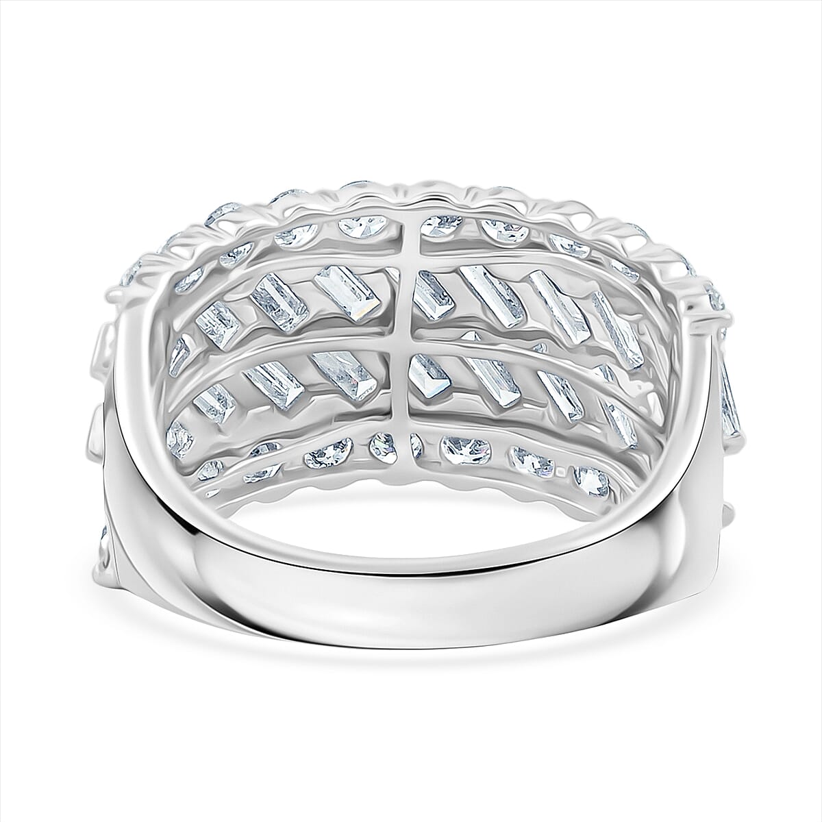 Luxuriant Lab Grown Diamond G-H SI 3.70 ctw Ring in Sterling Silver (Size 8.0) image number 4