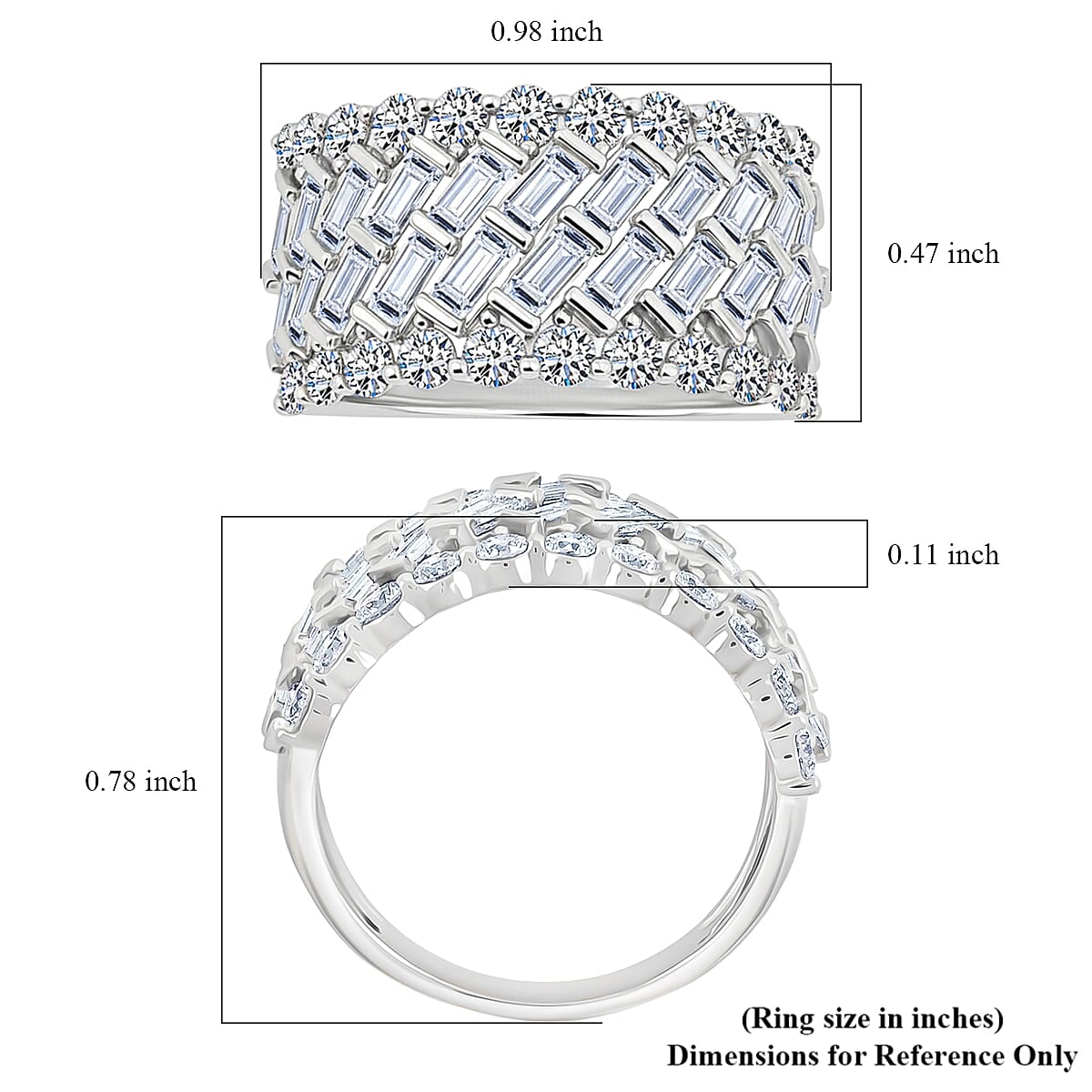 Luxuriant Lab Grown Diamond G-H SI 3.70 ctw Ring in Sterling Silver (Size 8.0) image number 5