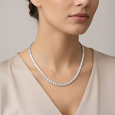 Luxuriant Lab Grown Diamond G-H SI 7.60 ctw Eternal Spark Necklace in Sterling Silver 18 Inches