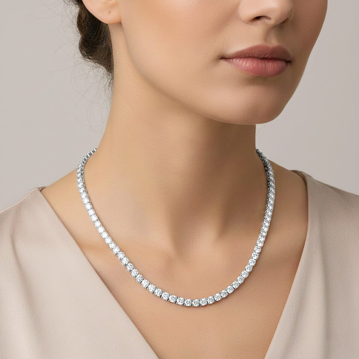 Luxuriant Lab Grown Diamond G-H SI 7.60 ctw Eternal Spark Necklace in Sterling Silver 18 Inches image number 2