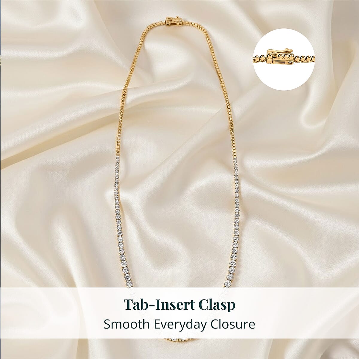 Luxuriant Lab Grown Diamond G-H SI 7.60 ctw Eternal Spark Necklace in 14K Yellow Gold Over Sterling Silver 18 Inches image number 5