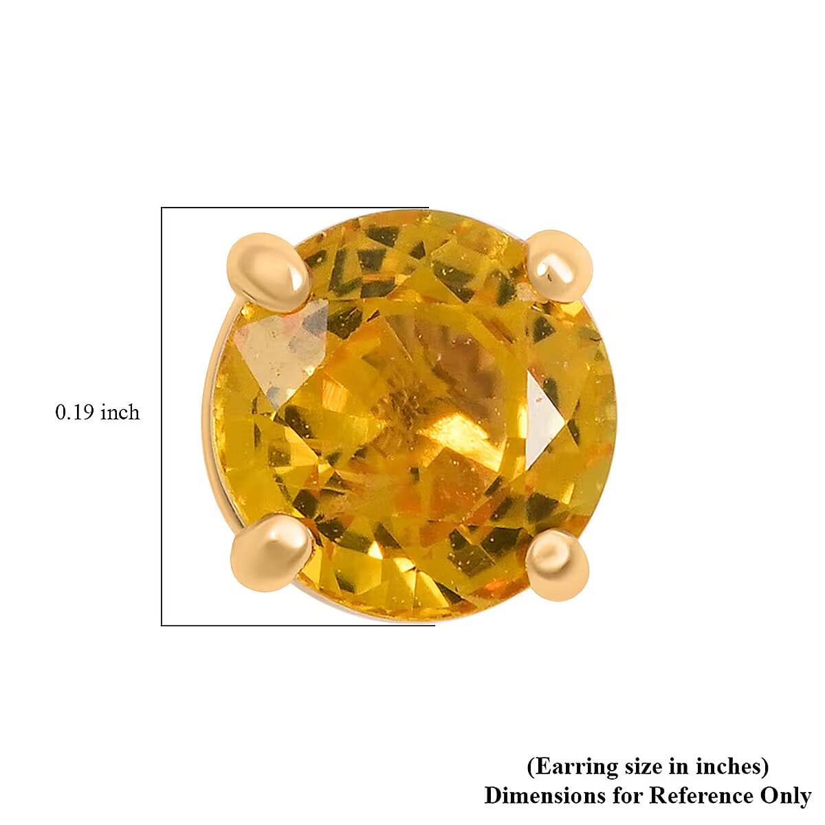  AAA Yellow Sapphire 1.10 ctw Screw Post Earrings in 14K Yellow Gold image number 5