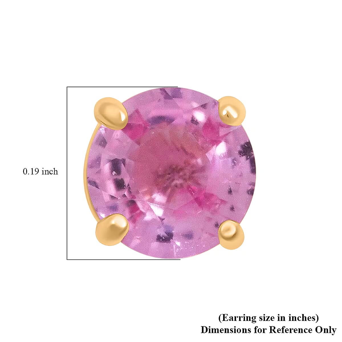  AAA Madagascar Pink Sapphire 1.10 ctw Screw Post Earrings in 14K Yellow Gold image number 5
