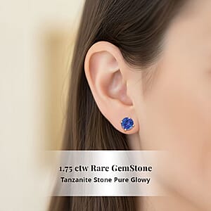 Doorbuster AAA Tanzanite 1.75 ctw Screw Post Earrings in 14K Yellow Gold