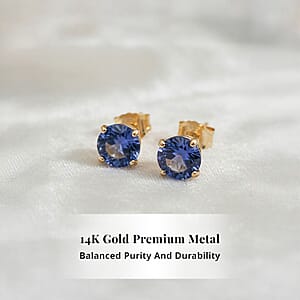 Doorbuster AAA Tanzanite 1.75 ctw Screw Post Earrings in 14K Yellow Gold
