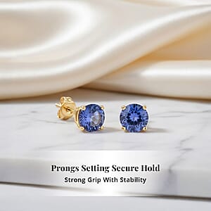 Doorbuster AAA Tanzanite 1.75 ctw Screw Post Earrings in 14K Yellow Gold