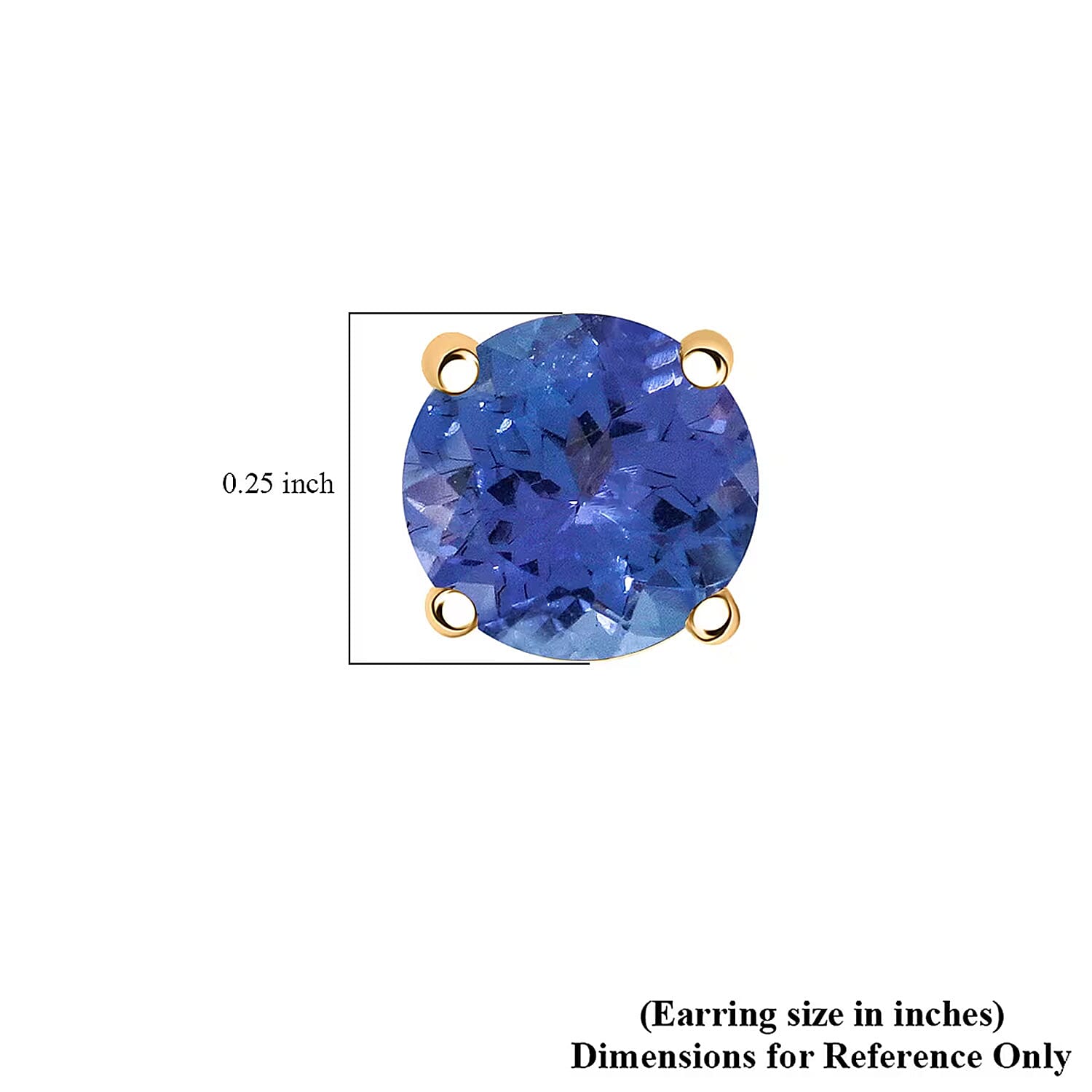 AAA Tanzanite 1.75 ctw Screw Post Earrings in 14K Yellow Gold