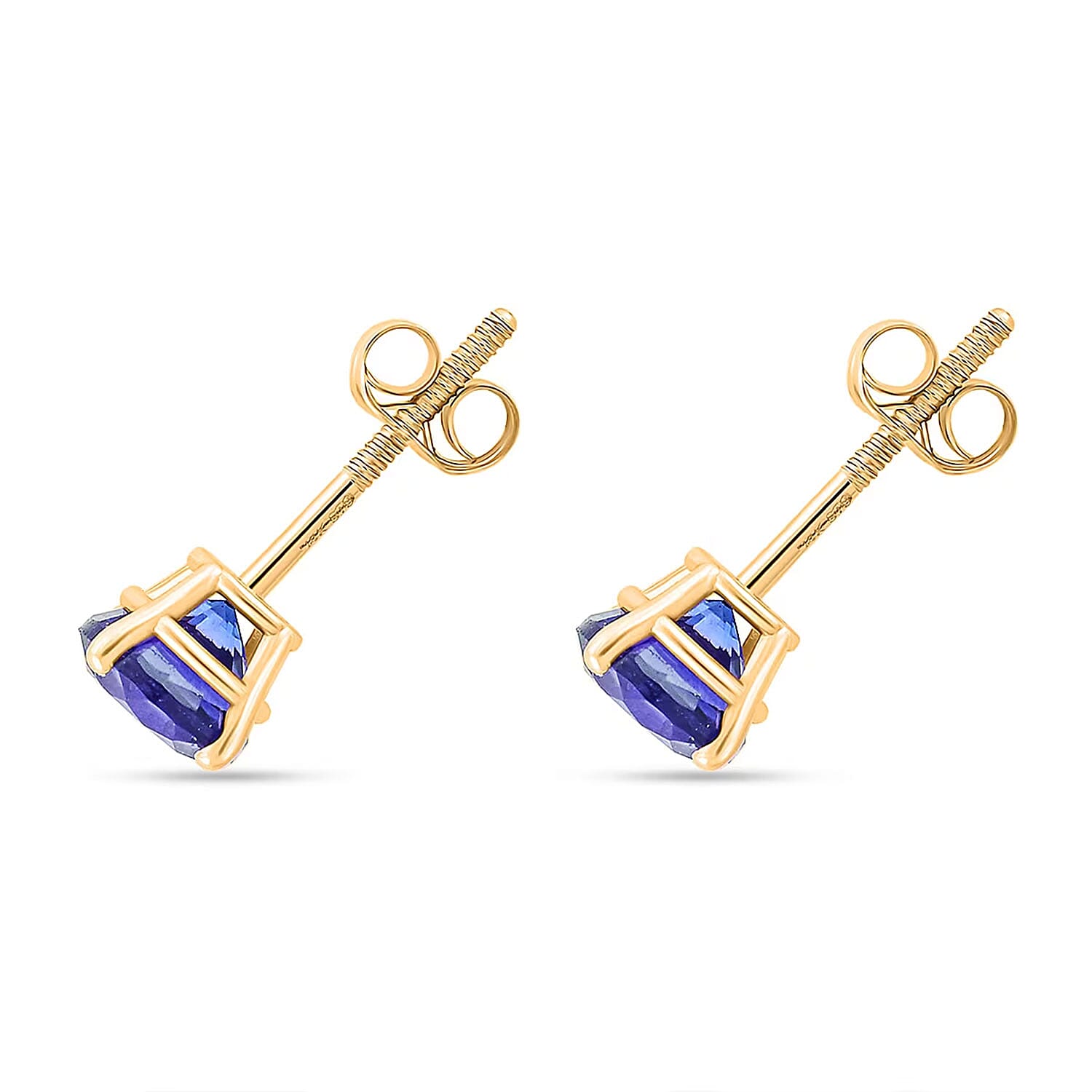AAA Tanzanite 1.75 ctw Screw Post Earrings in 14K Yellow Gold