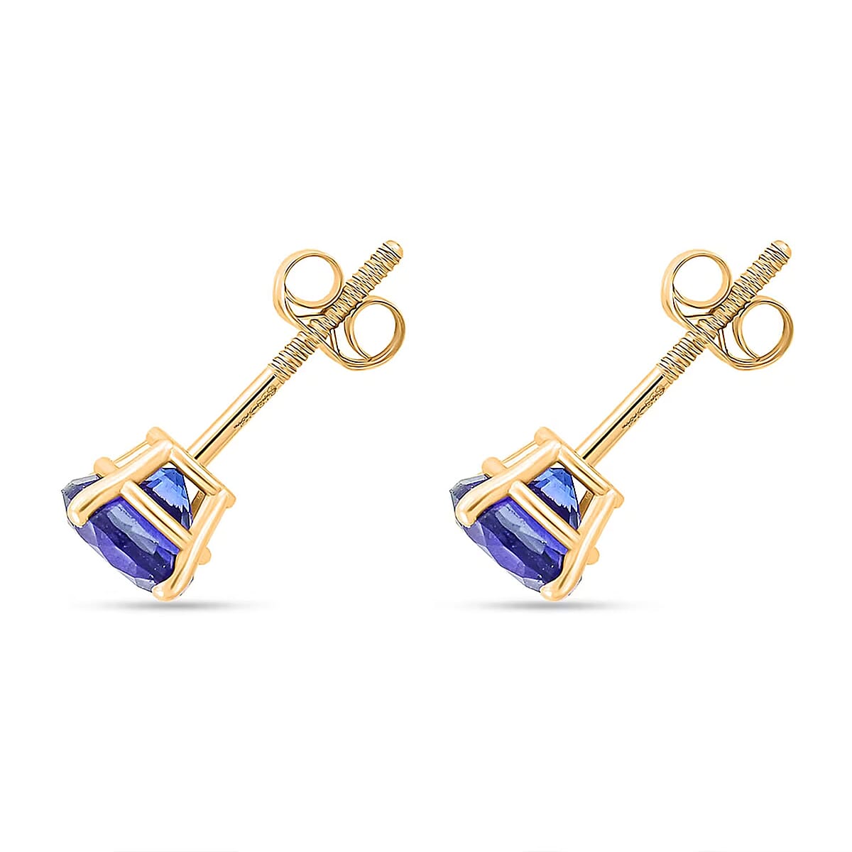  AAA Tanzanite 1.75 ctw Screw Post Earrings in 14K Yellow Gold image number 6