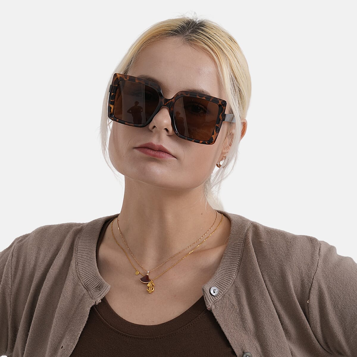 Leopard Brown UV400 Polarized Sunglasses image number 2