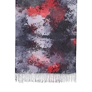 La Marey Black Digital Printed Scarf