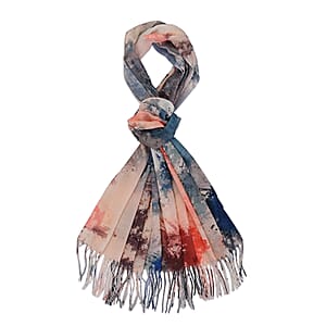 La Marey Blue and Gray Digital Printed Scarf
